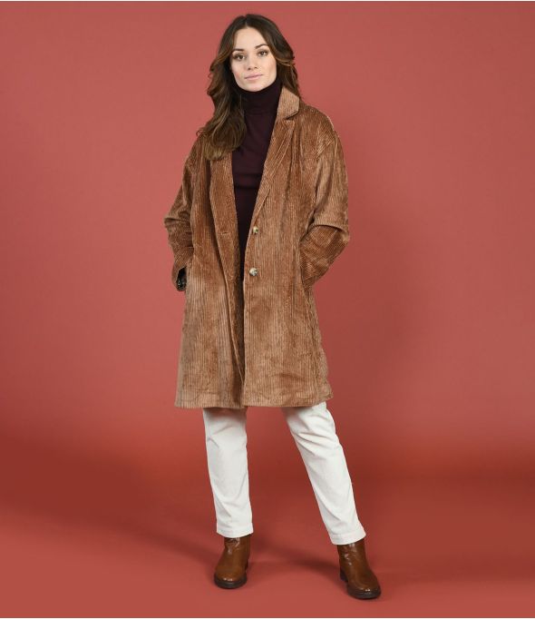 LIV VELVET CAMEL Cappotto in cotone - - Storiatipic