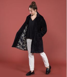 LIV VELOURS NOIR Manteau en Coton - 1