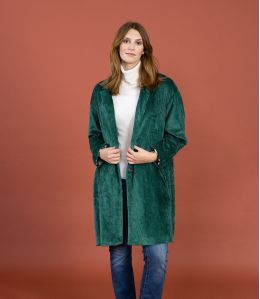 LIV VELOURS SAPIN Manteau en Coton - - Storiatipic LIV VELOURS SAPIN Manteau en Coton - - Storiatipic