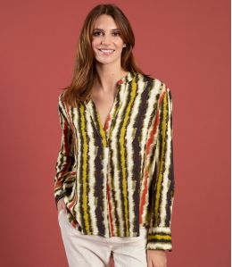 MILA LUCE CHOCOLAT Blouse en Viscose - - Storiatipic MILA LUCE CHOCOLAT Blouse en Viscose - - Storiatipic