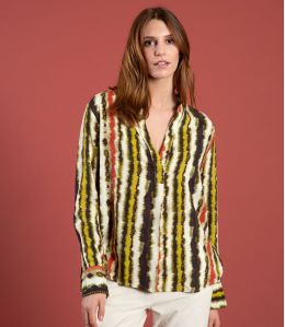 MILA LUCE CHOCOLAT Blouse en Viscose - - Storiatipic MILA LUCE CHOCOLAT Blouse en Viscose - - Storiatipic