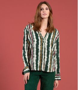 MILA LUCE SAPIN Blouse en Viscose - - Storiatipic MILA LUCE SAPIN Blouse en Viscose - - Storiatipic