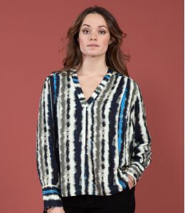 SARA LUCE MARINE Blouse en Viscose couleur Marine pour Femme Storiatipic - 1