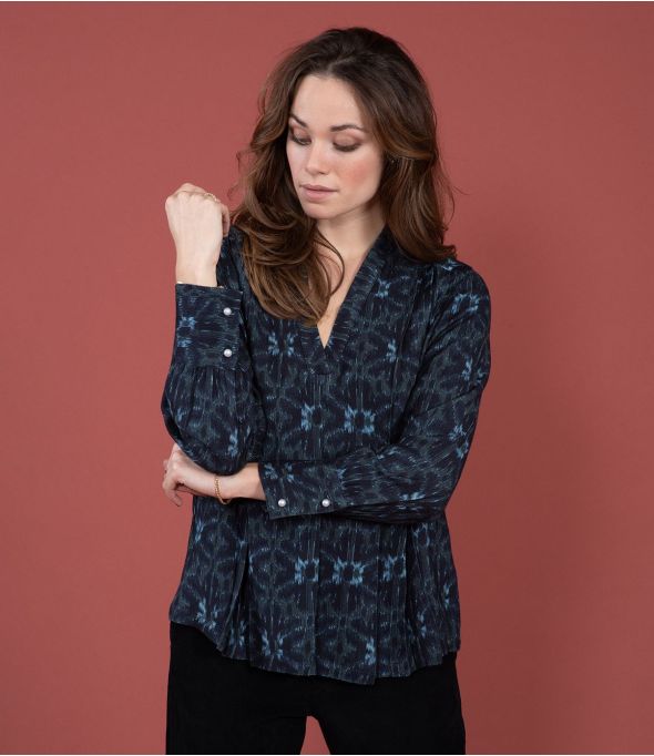 SARA MARGOT MARINE Blouse en Viscose - - Storiatipic