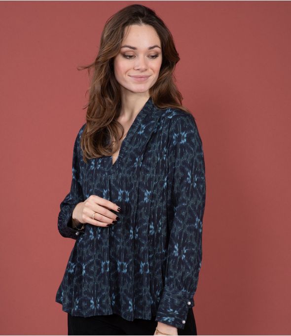 SARA MARGOT MARINE Blouse en Viscose - - Storiatipic