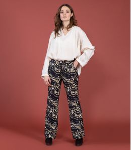 SASHA GRANITE NOIR Pantalon en Viscose - - Storiatipic SASHA GRANITE NOIR Pantalon en Viscose - - Storiatipic