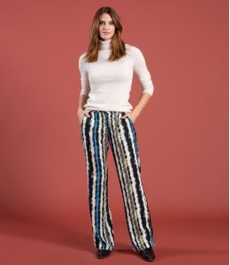 SASHA LUCE MARINE Pantalon en Viscose - - Storiatipic SASHA LUCE MARINE Pantalon en Viscose - - Storiatipic