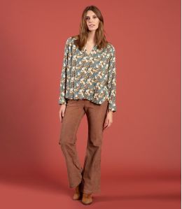 SASHA VELOURS CAMEL Pantalon en Coton - - Storiatipic SASHA VELOURS CAMEL Pantalon en Coton - - Storiatipic