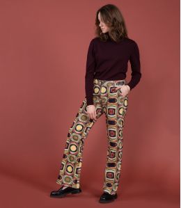 SASHA VELOURS HIPPIE CAMEL Pantalon en Coton - - Storiatipic SASHA VELOURS HIPPIE CAMEL Pantalon en Coton - - Storiatipic