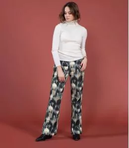 SASHA VELOURS ISA ANTHRACITE Pantalon en Coton couleur Anthracite pour Femme Storiatipic - 1