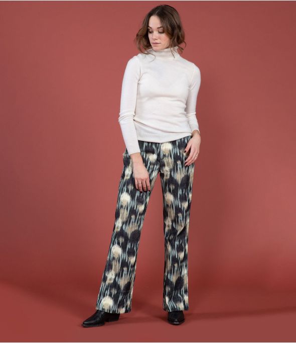 SASHA VELOURS ISA ANTHRACITE Pantalon en Coton - - Storiatipic