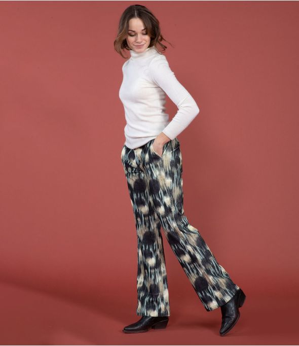 SASHA VELOURS ISA ANTHRACITE Pantalon en Coton - - Storiatipic