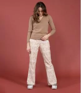 SASHA VELOURS MARGOT ROSE Pantalon en Coton couleur Rose pour Femme Storiatipic - 1