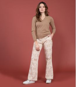 SASHA VELOURS MARGOT ROSE Pantalon en Coton - - Storiatipic SASHA VELOURS MARGOT ROSE Pantalon en Coton - - Storiatipic