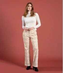 SASHA VELOURS MARGOT ROSE Pantalon en Coton couleur Rose pour Femme Storiatipic - 3