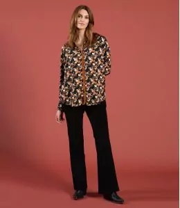 SASHA VELOURS NOIR Pantalon en Coton couleur Noir pour Femme Storiatipic - 1