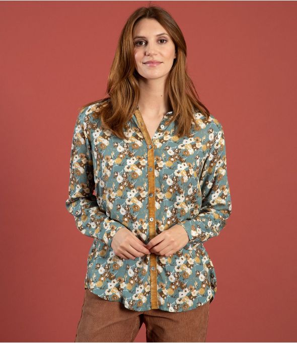 ALEX CAPUCINE AQUA Blouse en Modal couleur Aqua pour Femme Storiatipic - - Storiatipic