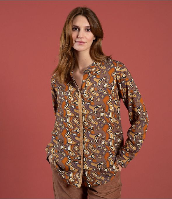 ALEX LAGON BRUN Blouse en Modal couleur Brun pour Femme Storiatipic - - Storiatipic