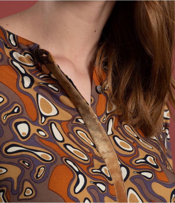 ALEX LAGON BRUN Blouse en Modal couleur Brun pour Femme Storiatipic - - Storiatipic