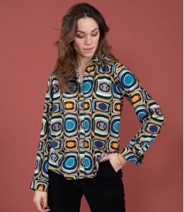 FRAN HIPPIE BLEU Chemise en Modal - - Storiatipic FRAN HIPPIE BLEU Chemise en Modal - - Storiatipic