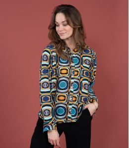 FRAN HIPPIE BLEU Chemise en Modal - - Storiatipic FRAN HIPPIE BLEU Chemise en Modal - - Storiatipic