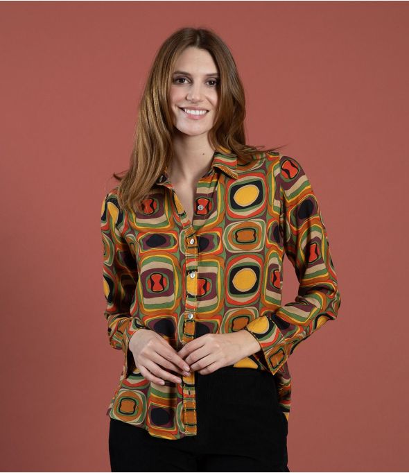 FRAN HIPPIE CAMEL Camicia in modal - - Storiatipic