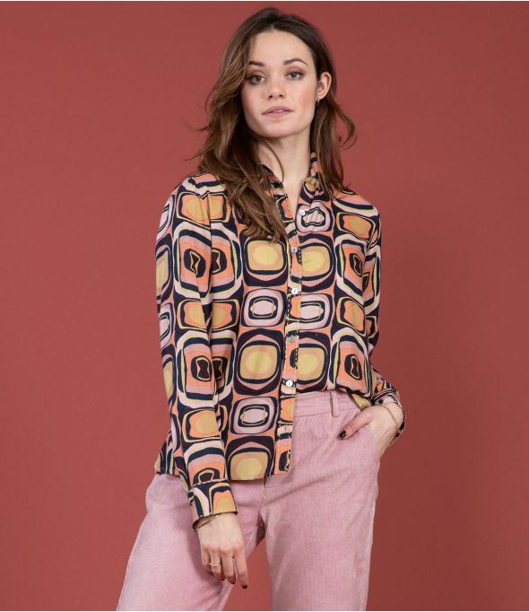 Camicia in modal FRAN HIPPIE ROSA - - Storiatipic