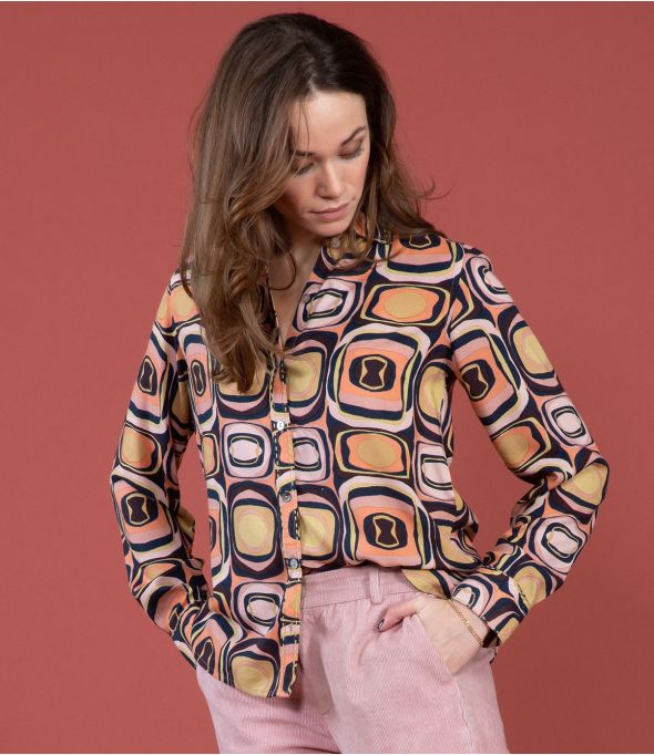 Camicia in modal FRAN HIPPIE ROSA - - Storiatipic