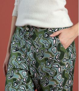 LENY LAGON VERT Pantalon en Viscose - - Storiatipic