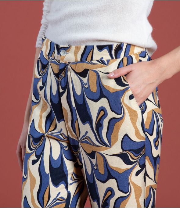 LENY SEVENTY BLUE Pantalón de viscosa - - Storiatipic