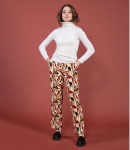 LENY SEVENTY ROUGE Pantalon en Viscose - - Storiatipic LENY SEVENTY ROUGE Pantalon en Viscose - - Storiatipic