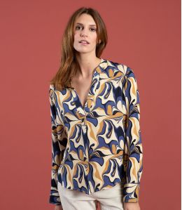 MILA SEVENTY BLEU Blouse en Modal - 2