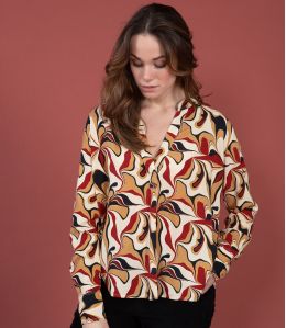 MILA SEVENTY ROUGE Blouse en Modal - - Storiatipic MILA SEVENTY ROUGE Blouse en Modal - - Storiatipic