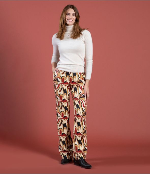 SASHA SEVENTY ROUGE Pantalon en Viscose - - Storiatipic