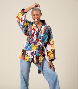 KIMONO PATCHWORK Kimono en Coton couleur Patchwork pour Femme Storiatipic - 3
