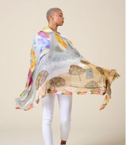 DORINE Echarpe en Laine, soie pour Femme - - Storiatipic DORINE Echarpe en Laine, soie pour Femme - - Storiatipic