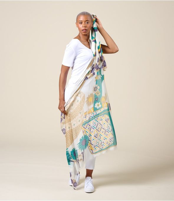 GEMA Foulard en Modal, Soie - - Storiatipic