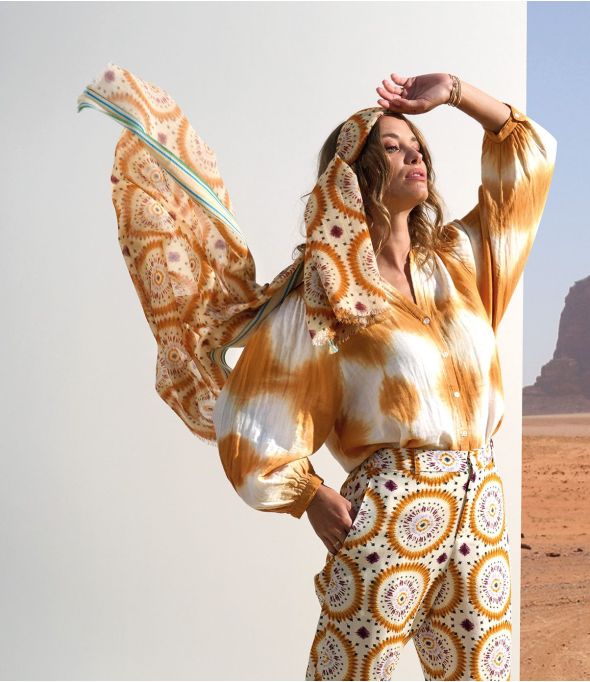 Sciarpa MANDALA in lana, cotone - - Storiatipic