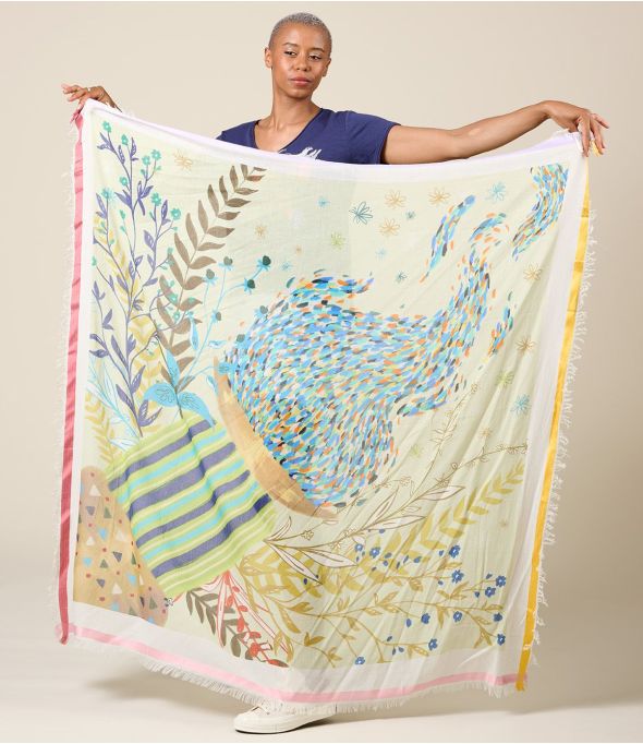OLYMPE Large cotton square, Modal - - Storiatipic