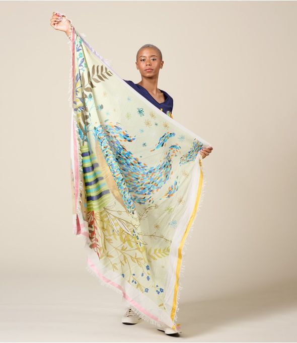 OLYMPE Large cotton square, Modal - - Storiatipic