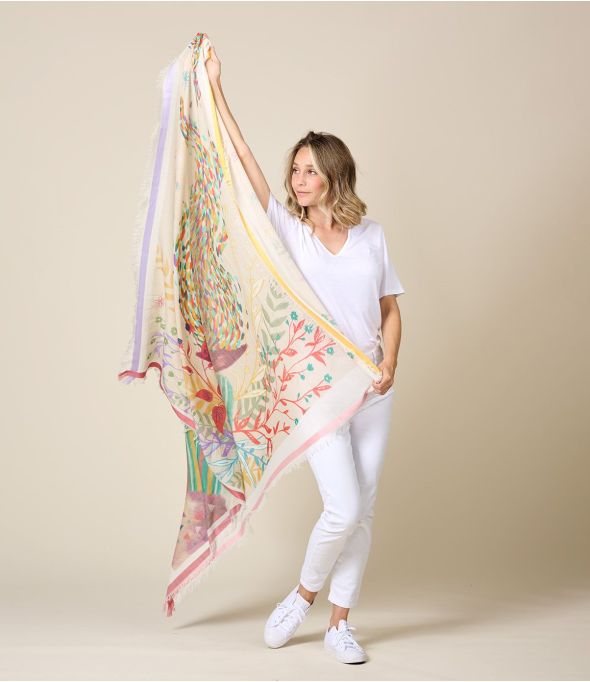 OLYMPE Large cotton square, Modal - - Storiatipic