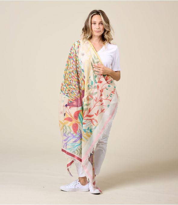 OLYMPE Large cotton square, Modal - - Storiatipic