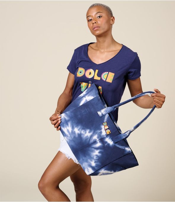 Bolso de algodón CRUISE IBIZA NAVY - - Storiatipic