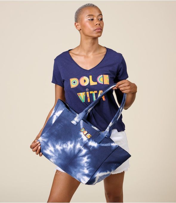 Bolso de algodón CRUISE IBIZA NAVY - - Storiatipic