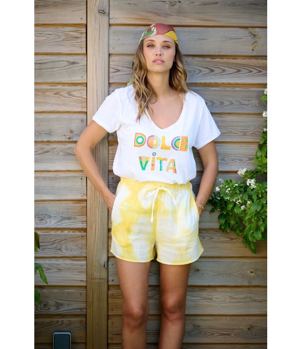VITA DOLCE VITA WHITE T-Shirt in cotone - - Storiatipic