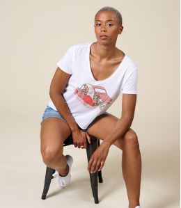 VITA DINA WIT Katoenen T-shirt - - Storiatipic VITA DINA WIT Katoenen T-shirt - - Storiatipic