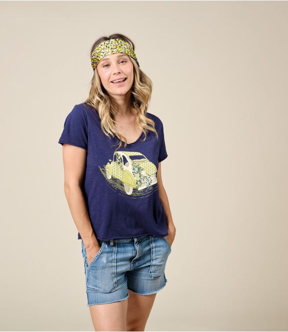 VITA DINA NAVY T-Shirt aus Baumwolle - - Storiatipic