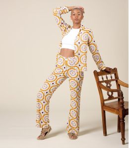 SASHA MANDALA ORANGE Viscose Trousers - - Storiatipic SASHA MANDALA ORANGE Viscose Trousers - - Storiatipic