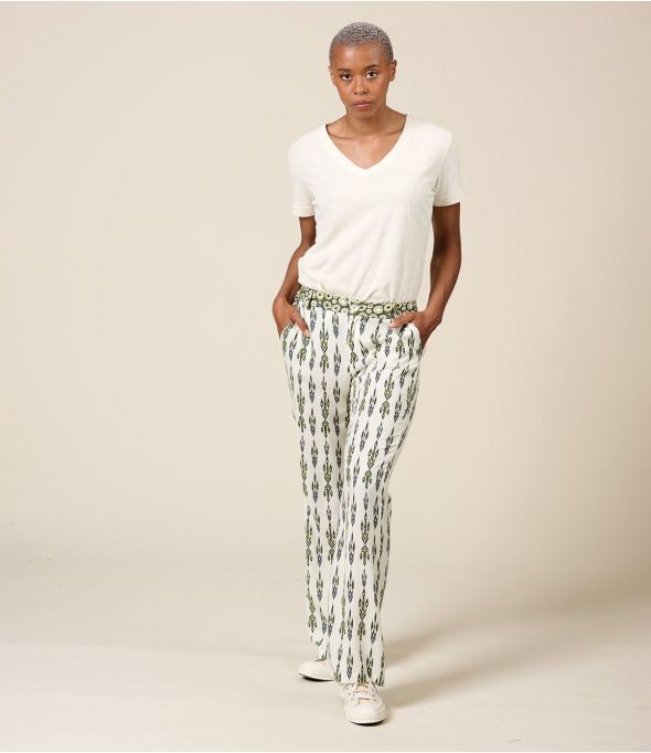 SASHA MALTE KHAKI Pantaloni in viscosa - - Storiatipic