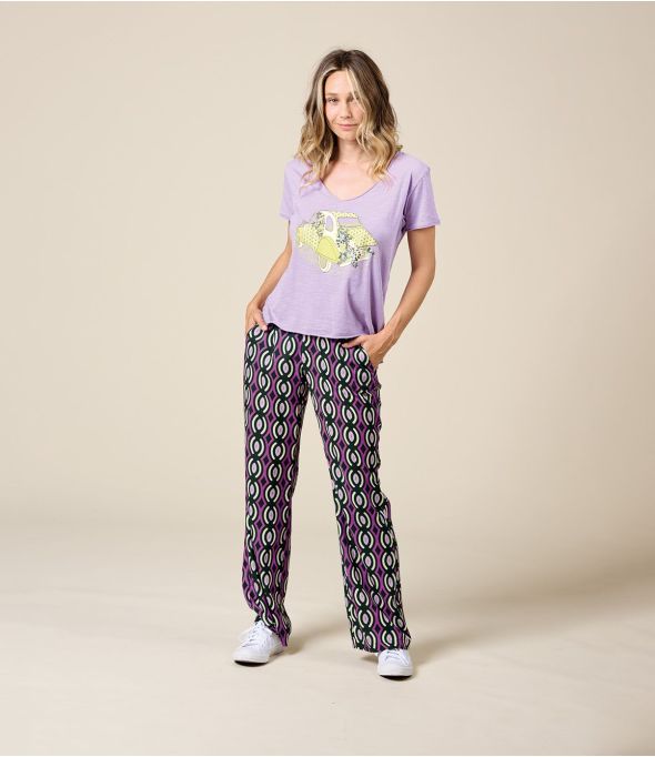 SASHA BARI PRUNE Pantalon en Viscose - - Storiatipic